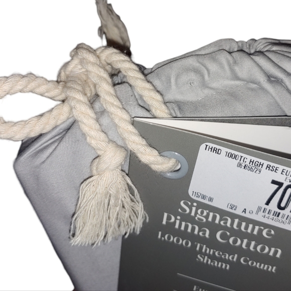 Euro Sham, 100% Pima Cotton 1000 thread count, Gray, NWT - Picture 6 of 6